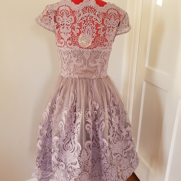 Lilac lace tulle dress - Picture 3 of 5